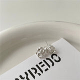 925 Silver Rose Stud Earrings Women Flowers Ear Jewelry