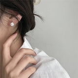 925 Silver Rose Stud Earrings Women Flowers Ear Jewelry
