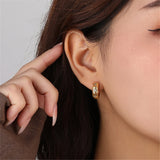 925 Silver Zircon Star Hoop Earrings for Women Fine Jewelry