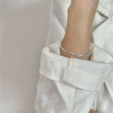 925 Silver Cross O Shape Chain Bracelet Minimalist Party Jewelry Gift