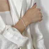 925 Silver Cross O Shape Chain Bracelet Minimalist Party Jewelry Gift