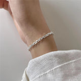 925 Silver Cross O Shape Chain Bracelet Minimalist Party Jewelry Gift