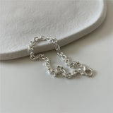 925 Silver Cross O Shape Chain Bracelet Minimalist Party Jewelry Gift