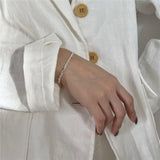 925 Silver Cross O Shape Chain Bracelet Minimalist Party Jewelry Gift