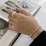 925 Silver Heart Charms Bracelets Minimalist Bangle Jewelry
