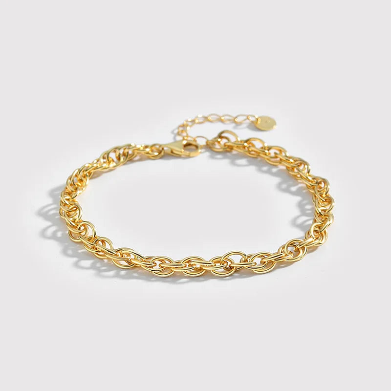 925 Silver Twisted Chain Bracelets Braided Bangle Party Jewelry