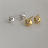925 Silver Zircon Stud Earrings Women Casual Small Wedding Jewelry Gift