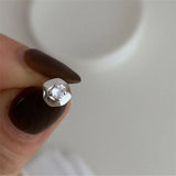925 Silver Zircon Stud Earrings Women Casual Small Wedding Jewelry Gift