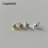 925 Silver Zircon Stud Earrings Women Casual Small Wedding Jewelry Gift