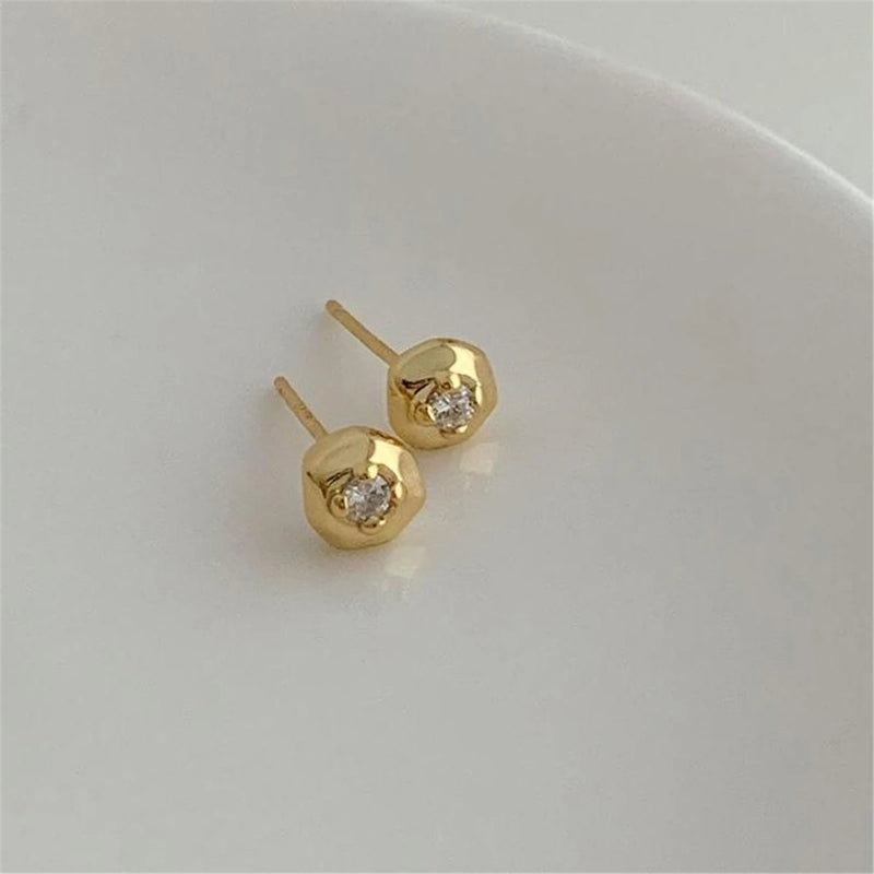 925 Silver Zircon Stud Earrings Women Casual Small Wedding Jewelry Gift