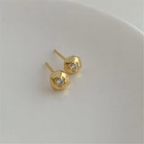 925 Silver Zircon Stud Earrings Women Casual Small Wedding Jewelry Gift