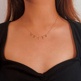 925 Silver Zircon Crescent Moon Star Necklaces for Women