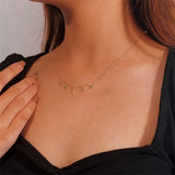 925 Silver Zircon Crescent Moon Star Necklaces for Women
