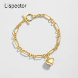 925 Silver Heart Charm Bracelet Twisted Chain Bangle Jewelry