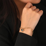 925 Silver Heart Charm Bracelet Twisted Chain Bangle Jewelry