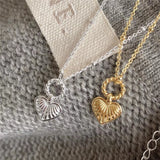925 Silver Heart Pendant Necklace Geometric Clavicle Chain Holiday