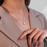 925 Silver Baroque Shell Pearl Pendant Necklace Women Retro Irregular Jewelry