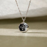 925 Silver Retro Boho Star Moon Pendant Necklace Women Vintage Jewelry