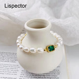 925 Silver Green Zircon Pearl Bracelets for Women