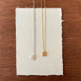925 Silver Square Pendant Necklace Women Clavicle Chain Female Jewelry