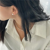925 Sterling Silver Round Beads Stud Earrings for Women Girls