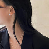 925 Sterling Silver Round Beads Stud Earrings for Women Girls