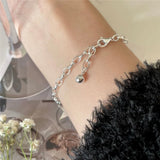 925 Silver Wishing Stars Charm Bracelet O Shape Chain Women Jewelry Gift