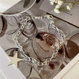925 Silver Wishing Stars Charm Bracelet O Shape Chain Women Jewelry Gift