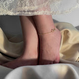 Vintage Zircon Love Heart Charm Anklets for Women