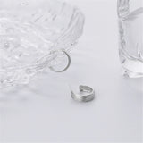 925 Silver Wire Drawing Stud Earrings Minimalist Jewelry for Women