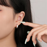 925 Silver Wire Drawing Stud Earrings Minimalist Jewelry for Women