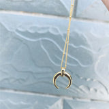 925 Silver Bohemian Crescent Pendant Necklace for Women