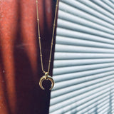 925 Silver Bohemian Crescent Pendant Necklace for Women