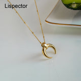 925 Silver Bohemian Crescent Pendant Necklace for Women