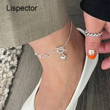 925 Silver Love Heart Charm Anklets Beach Jewelry