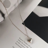 925 Silver Love Heart Pendant Necklace Bead Chain Couple Gift
