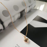 925 Silver Love Heart Pendant Necklace Bead Chain Couple Gift