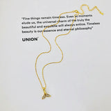 925 Sterling Silver Zircon Whale Tail Pendant Necklace for Women