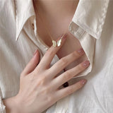 925 Silver Zircon Butterfly Pendant Necklace Women Boho Party Jewelry
