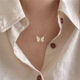 925 Silver Zircon Butterfly Pendant Necklace Women Boho Party Jewelry