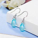 Crystal Water Drop Earrings 925 Sterling Silver S-e666