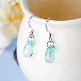 Crystal Water Drop Earrings 925 Sterling Silver S-e666