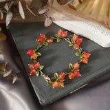 French Forest Baroque Pearl Stone Cranberry Bracelet Necklace