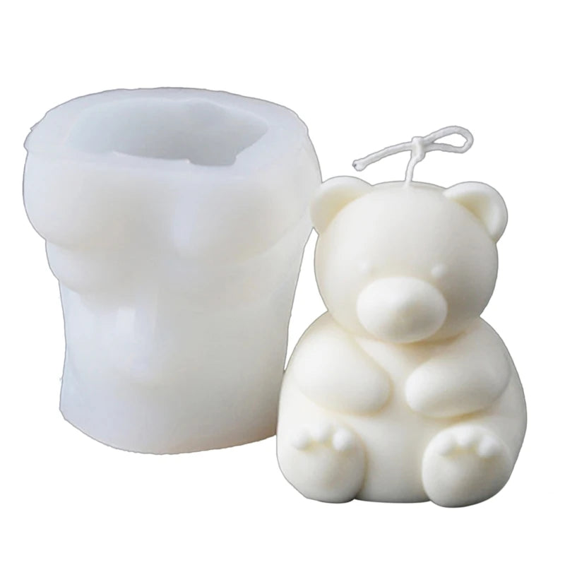 Little Bear Decoration 3D Candle Soap Mould DIY Candle Epoxy Mold