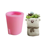 Little Bear Succulents Flower Pot Epoxy Resin Mold Plant Vase Silicone Mould