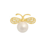 Bee Brooches Pearls Insect Brooch Women Crystal Pin Corsage Jewelry