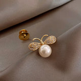 Bee Brooches Pearls Insect Brooch Women Crystal Pin Corsage Jewelry