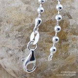 925 Silver Thick 2.5mm Female Necklace with Round Pearl 46cm