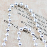 925 Silver Thick 2.5mm Female Necklace with Round Pearl 46cm