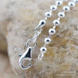 925 Silver Thick 2.5mm Female Necklace with Round Pearl 46cm